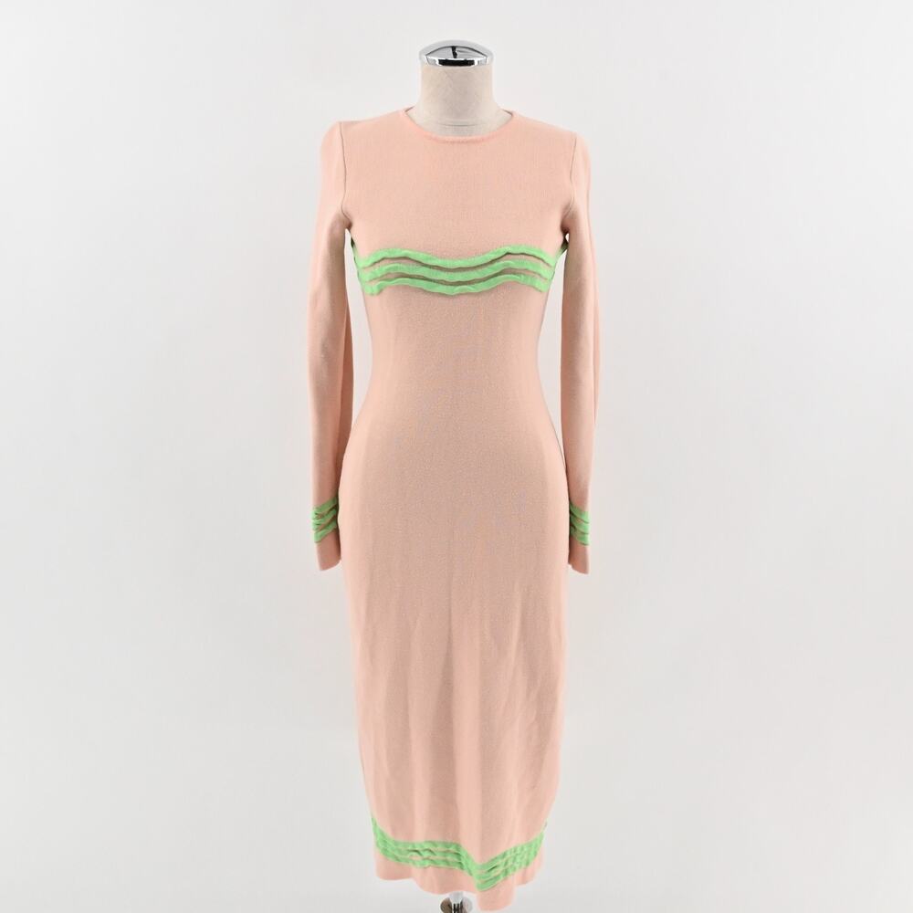 The Wolf Gang Womens Venaya Dress Size S Knit Midi Long Sleeve Open Back - Picture 1 of 15